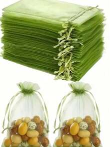 10pcs/20pcs/30pcs 4x6 Inches Luxurious Organza Drawstring Jewelry Pouches - Wedding Party Christmas Favor Gift Bags & Organizers - Reusable, Soft, And Durable Black Gift Wrapping Accessories - Multicolor - View 11