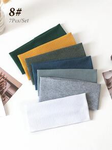 7 piezas Diademas de mujer de unicolor y a rayas, versátiles para maquillaje, deportes, uso casual, otoño, accesorios para el cabello, accesorios para el cabello para mujeres, viajes, accesorios, accesorios para mujeres, accesorios para el cabello, herramientas para el cabello, cosas para el cabello, cosas, accesorios de belleza, regalos, viajes, regalos para mujeres, cosas para el cabello, rellenos de calcetines