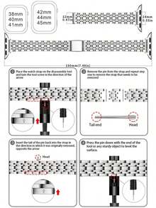 Stainless Steel Watch Band Compatible With  Watch 41mm 40mm 38mm 45mm 44mm 42mm, Fits  Watch Series 10/9/8/7/6/5/4/3/2/1/SE/SE2, Slim Luxury Band + Screen Protector