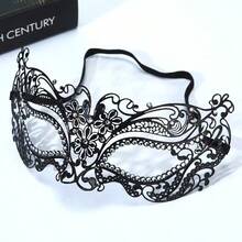 1个性感优雅的镶钻舞会面具，男女通用，适合派对、夜店、节日、万圣节等场合。