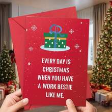 1 张，同事圣诞贺卡，给同事的有趣圣诞贺卡，给工作朋友的俏皮圣诞贺卡，给工作闺蜜老板的圣诞快乐礼物（礼物） - 均碼 - 查看 1