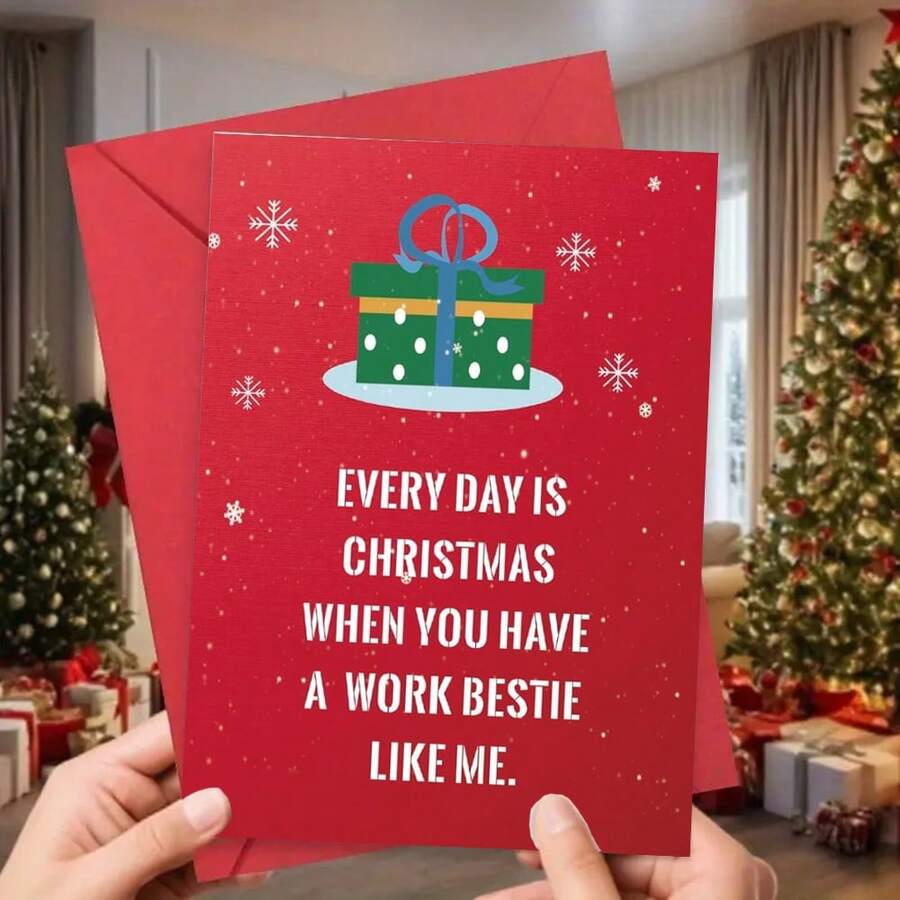 1 张，同事圣诞贺卡，给同事的有趣圣诞贺卡，给工作朋友的俏皮圣诞贺卡，给工作闺蜜老板的圣诞快乐礼物（礼物） - 均碼 - 查看 1