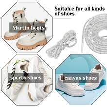 6 Pcs Rhinestone Shoelaces Glitter Bling Shoe Laces For Sneakers Shiny Shoelaces Round Shoe Strings For Canvas Shoes, Sweatpants, Clothing, Bags Rope Chain DIY Crafting 140 Cm/55.12" Drawstring Replacement Accessories