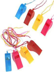 15 pezzi/confezione Fischietti da gioco sportivo, forniture da cheerleading, fischietti da arbitro, fischietti in plastica per tifosi (colore casuale) - Multicolore - Visualizzare 7