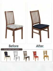 1pc Solid Color Elastic Milk Silk Chair Cover, Dust-Proof Chair Slipcover, Hotel & Home Decor - Multicolor - View 6