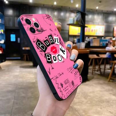 Red Lips Burn Book Y2K Luxury Aesthetic Graphic Custom Case For IPhone 16/ 15/ 14/ 13/ 12/ 11/ X/ XR/ Xs/ 7/ 8/ Plus/ Pro/ Pro Max, 2oz Scratch Resistant TPU, Lightweight, Shockproof Full Body With Camera Guard, Perfect Gift For Her