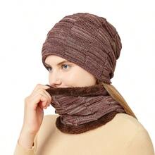 3-Piece Winter Warm Set: Knit Hat, Warm Gloves, Neck Warmer - Ultimate Cold Weather Protection For Outdoor Adventures, Suitable For Winter Outdoor Activities, Cycling, Shopping, Skiing, Sports, Christmas Gifts, Unisex