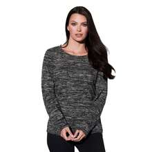 Womens/Ladies Knitted LongSleeved TShirt (Dark Grey Melange) - Grey - View 3