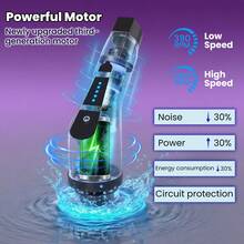 Electric Spin Scrubber, Cordless Cleaning Brush With 9 Replaceable Brush Heads, Tub And Floor Tile 360 Power Scrubber Dual Speed With Adjustable & Detachable Handle For Bathroom Kitchen Car - 藍色 - 查看 2