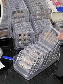 亚克力透明美甲展示盒，美甲样品、珠宝和小卡片收纳盒防尘包装