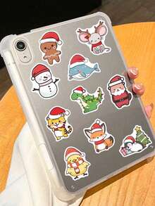 50 Stücke süße Cartoon Weihnachtstier Aufkleber für Wasserflasche, Computer, Gitarre, Skateboard, Telefon, Laptop Dekorationen, Weihnachtsgeschenke für Kinder