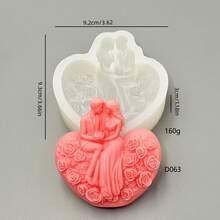 1 Khuôn sáp nến cưới hình trái tim, đế nến xoắn ốc tự làm & khuôn silicon đá thơm - trắng - Xem 3