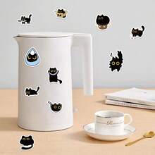 500pcs/Roll Little Black Cat Stickers, Waterproof PVC Self-Adhesive Stickers For Gifts, Baking, Celebrations, DIY, Stationery, Scrapbooking, Back To School