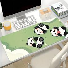 1 Piece Extended Cute Panda Mouse Pad - Large Desk Mat, Stitched Edges, Non-Slip Rubber Base, Compatible With Keyboards And Gaming Mice, Charming Cartoon Panda Design - 23.6 X 11.8 Inches (60 X 30 Cm) - View 2