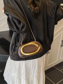 Bolso de embrague de decoración de metal vintage, nuevo bolso de novia burdeos para fiesta de boda, bolso bandolera cruzado con cadena para mujeres y adolescentes, perfecto para oficina, universidad, trabajo, negocios, viajes, salidas, fiestas, bodas, bailes de graduación, cenas