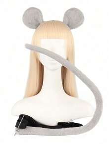 1 Băng đô tai chuột chân thực, Phụ kiện cosplay chuột Hamster, Đạo cụ biểu diễn, Thích hợp cho Giáng sinh, Trang phục lễ hội - Nhiều màu - Xem 1