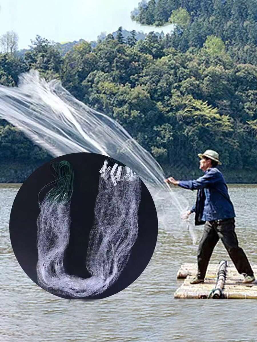 1pc Fishing Net, Single Layer Floating/Sinking Gill Net For Catching Crucian Carp, Bighead Carp, White Bait - Multicolor - View 1