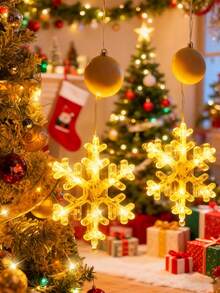 1 Stück Weihnachtsfenster Lichtdekoration, Weihnachtsdekoration LED Saugnapf Licht, Weihnachtsschneeflocken-förmiges LED Saugnapf Licht, batteriebetrieben für Innen- und Außendekoration, Weihnachtsbaum, Kamin, Fenster Dekoration, Raumdekoration (Batterie nicht enthalten)