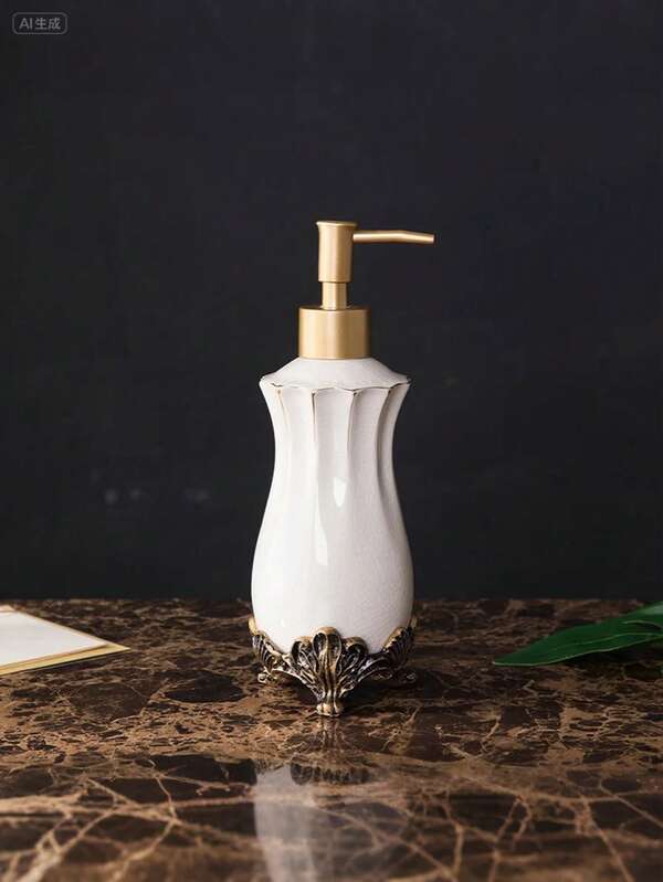 1 peça - Garrafa de banho de cerâmica, garrafa de desinfetante para as mãos, garrafa de emulsão de íris europeia, embalagem para banheiro, dia dos namorados, natal, garrafa de banheiro/móveis/suprimentos de banheiro/enfeites de banheiro/presentes de Halloween (algumas peças podem ser aleatórias), itens essenciais para feriados, outono, ação de graças, natal, carnaval, dia nacional, outono, dia da independência (estilo aleatório enviado)