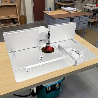 铝制路由器工作台插入板，适用于 65 毫米电机的多功能翻转板，木工工作台修边机雕刻机