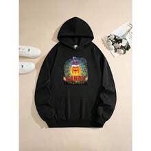 Men'S Halloween Candy Inspector Graphic Fleece Hoodie - Oversized Loose Fit Soft Sweatshirt With Pockets, Spooky Bats & Candy Corn Design, Casual Pullover For Costume Parties & Casual Attire (Black) - Black - View 1