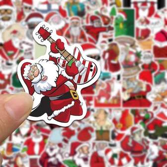 50 件圣诞树贴纸，可用于 DIY 行李箱、笔记本、手机壳、电脑、iPad 装饰