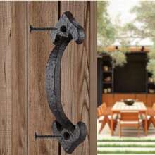 1 pieza Manija de puerta de hierro fundido negro forjado a mano, sensación de gran resistencia, textura única, duradera, manija de puerta de entrada, herraje de puerta de granero rústico