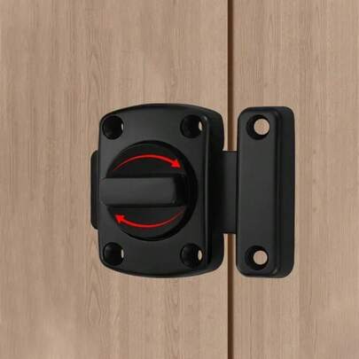 Zamek antykradzieżowy z obrotowym ryglem ze stopu cynku: Rygiel do drzwi drewnianych bez perforacji, antykradzieżowy do łazienki, pogrubiony rygiel do drzwi, klamra antyblokująca do drzwi, klamra do drzwi w stylu retro montowana na powierzchni