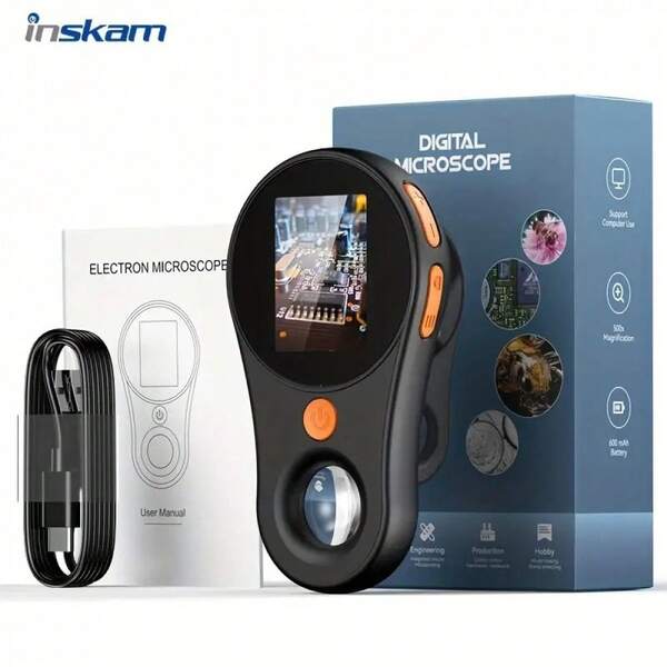 Microscopio digital portátil de mano con lente súper macro de 500X de aumento para mantenimiento/soldadura/investigación científica/pruebas