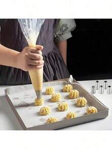 5-Piece Reusable Cream Icing Tips – Multi-Shape Piping Nozzles For Buttercream, Whipped Cream & Frosting - Bạc - Xem 5