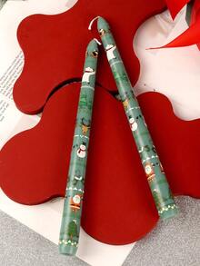 1 Bộ Nến in hình Giáng sinh/Chân nến có gân, Nến lãng mạn cho bữa tối, Thích hợp để trang trí nhà cửa, tiệc tùng, trang trí bàn ăn, quà tặng ngày lễ, bữa tối, tiệc/sự kiện, thư giãn/thiền định, ánh sáng tạo không khí, trang trí Giáng sinh, trang trí phòng, quà Giáng sinh - Nhiều màu - Xem 13