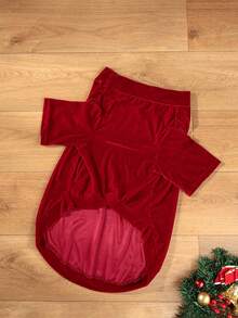 圣诞派对宠物服装，适合小型、中型和大型犬和猫，秋冬季 - 紅色 - 查看 6