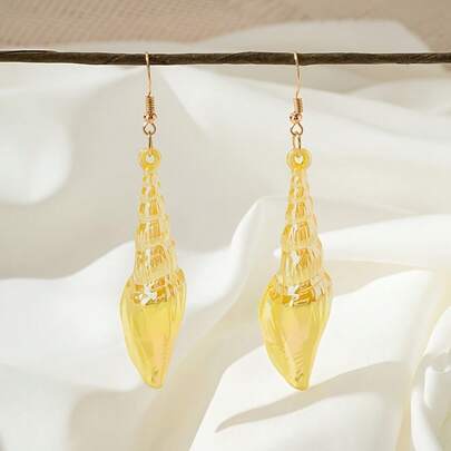 زوج أقراط معلقة بتصميم فريد من الأكريليك على شكل أصداف البحر، متعددة الاستخدامات للنساء للارتداء اليومي والأعياد، هدية