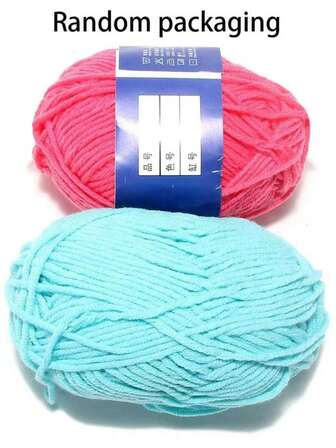 EDCUEBE7 1 st 5-trådigt mjölkgarn, virkgarn, lämplig för gör-det-själv-vävning av väskor, halsdukar, mössor, tröjor, dockor, 50 g/st (slumpmässig förpackning)