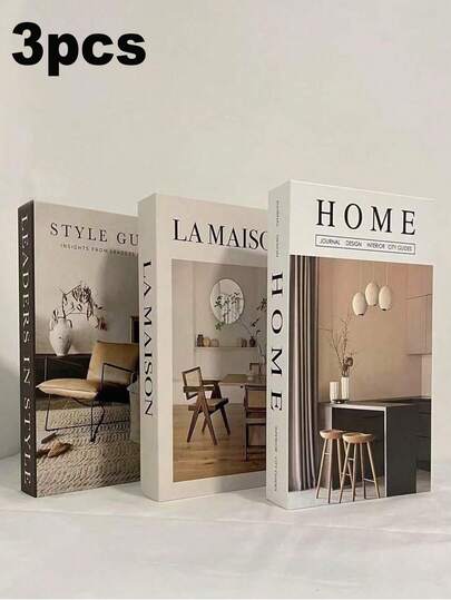 3 piezas Decoración de libros falsos plegables modernos y de moda, estantería decorativa minimalista de libros falsos para escritorio