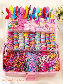 798pcs Colorful Bowknot Hair Clips, Fashionable Minimalist Hair Bands, Student Ponytail Holders, Suitable For Daily And Party Use (No Box - OPP Bag) - Hot Pink - View 12