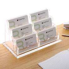 1pc High-End Transparent Acrylic Business Card Holder, Large Capacity Front Desk Card Organizer, Creative Desktop Business Card Display Stand