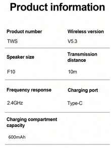 New TWS Wireless Headset Bluetooth 5.3 Earphone HIFI HD Sound Quality Stereo In Ear Earbuds Noise Reduction Headset For All Smartphones