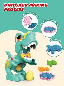 Set de juguete de arcilla de colores con dinosaurios para interacción entre padres e hijos. Arcilla creativa para manualidades de niños, sin pegajosidad ni decoloración (formas de dinosaurios interesantes + abundantes herramientas de arcilla). El set presenta temas lindos de dinosaurios, con arcilla antiadherente e indesteñible, junto con huevos de dinosaurio, moldes para dar forma y varias herramientas. Durante la interacción entre padres e hijos, los padres y los niños pueden usar la arcilla para esculpir dinosaurios y presionar los moldes, ejercitando las habilidades manuales y la creatividad del niño. Los niños también pueden jugar de forma independiente para liberar su imaginación y crear su propio mundo de dinosaurios, ayudando en el desarrollo artístico de los niños.