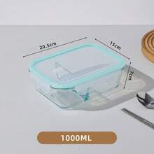 Recipiente de almacenamiento de alimentos de vidrio con tapa | a prueba de fugas, apto para microondas, congelador, apilable, adecuado para cocina, almuerzo, preparación de comidas sobrantes (verde) Caja de almuerzo portátil de gran capacidad adecuada para ensalada de verduras, camping, picnic, desayuno y recipiente de alimentos adecuado para cocina, exterior, hogar y trabajo - Verde - View 10