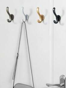 Podwójny, wytrzymały wieszak na ubrania, wieszak na ubrania do przechowywania na drzwiach, wieszak na klucze do parasola, wieszak na ręczniki i szlafroki do łazienki i sypialni, odpowiedni do przechowywania przedmiotów w łazience i kuchni - Wielokolorowe - Zobacz 6