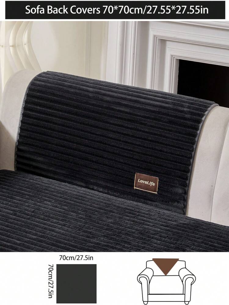 1pc Autumn/Winter Warm Thick Plush Sofa Cushion Seat Pad, Non-Slip Sofa Cover, Machine Washable No Shedding No Fading Sofa Throw, Home Decor Pet-Friendly Protective Cover, All-Season Universal Corner Sofa Pad, Adjustable Sofa Blanket For Bedroom, Office, Living Room And L-Shaped Sofa And 1234-Seater Sofa - Dark Grey - View 14