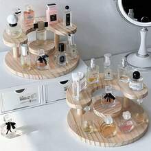 1pc Wooden Vertical Storage Rack, Multi-Tier Display Stand For Cakes, Snacks, Figurines, Perfumes, Home Use