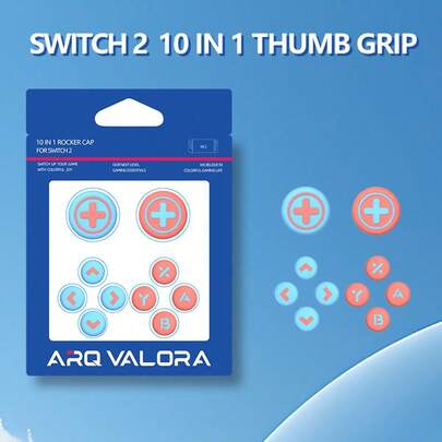 ARQ VARORA Silicone Button Stickers, Joystick Caps, D-Pad Caps For Nintendo Switch 2, Heart Design Accessories