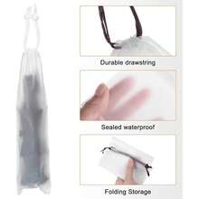 1/10pcs Matte Translucent Plastic Bag, Umbrella Storage Bag, Reusable Portable Umbrella Drawstring Storage Cover, Home Storage Organizer Umbrella Storage Bag, Waterproof Drawstring Bag, For Outdoor Storage, Car Harness Cover, Bag, Umbrella Cover, Umbrella Bag, Semi Transparent Bag
