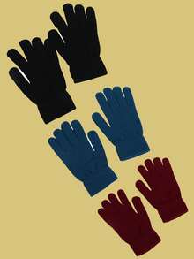 3 Pairs Unisex Winter Magic Gloves Adult Knit Gloves Warm Stretchy Knit Gloves For Men