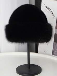 1 Set Of Hat + Scarf, Winter Scarf & Mongolian Fur Hat, Warm Fleece Hat For Women, Windproof & Thick, Fashionable Ear Protection For Dress - Nhiều màu - Xem 5