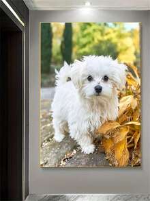 1 pièce Kit de peinture de diamant 5D, diamant pleine ronde avec outils, chiot mignon, ensemble de broderie, tous les cristaux, décoration murale artisanale pour la maison, le salon et la chambre à coucher, cadeau