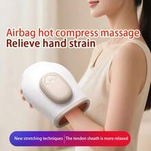 便携式手腕按摩器，带加热和加压功能 - 3 种温度设置和 5 种加压模式，USB 供电无线设计，配备掌部揉捏滚轮，缓解手指麻木，符合人体工程学，有效缓解腕管综合征，帮助您深度放松。男女皆宜的理想礼物。 - 白色 - 查看 2