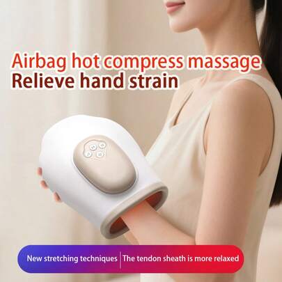 Portable Hand & Wrist Massager With Heat & Compression - 3 Temperature Settings & 5 Compression Modes, USB-Powered Cordless Design With Palm Kneading Rollers & Finger Numbness, Ergonomic For Carpal Tunnel, Help You Relax DeeplyIdeal Gift For Men & Women